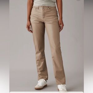AE Super High Rise Straight Vegan Leather Pants